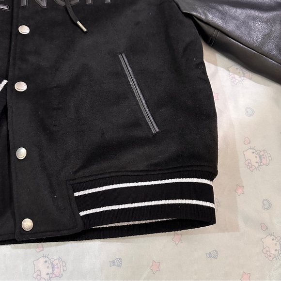 Givenchy Hooded Leather Baseball Jacket, Black - Picture 6 of 8